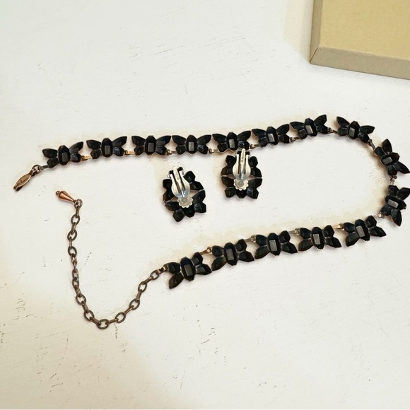 Elegant Renoir Copper Firefly Parure Necklace & Clip-on Earrings Signed Set - Picture 6 of 13